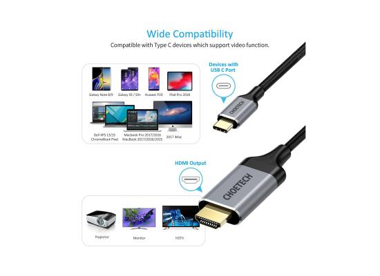 Choetech USB Type-C Male, HDMI Male
